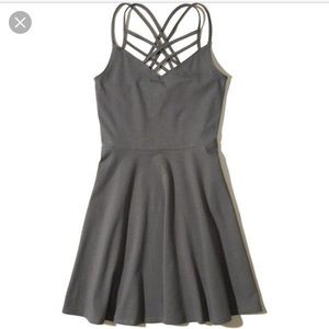 Hollister Light Gray Strappy Skater Dress
